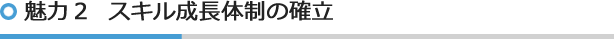 魅力２　スキル成長体制の確立